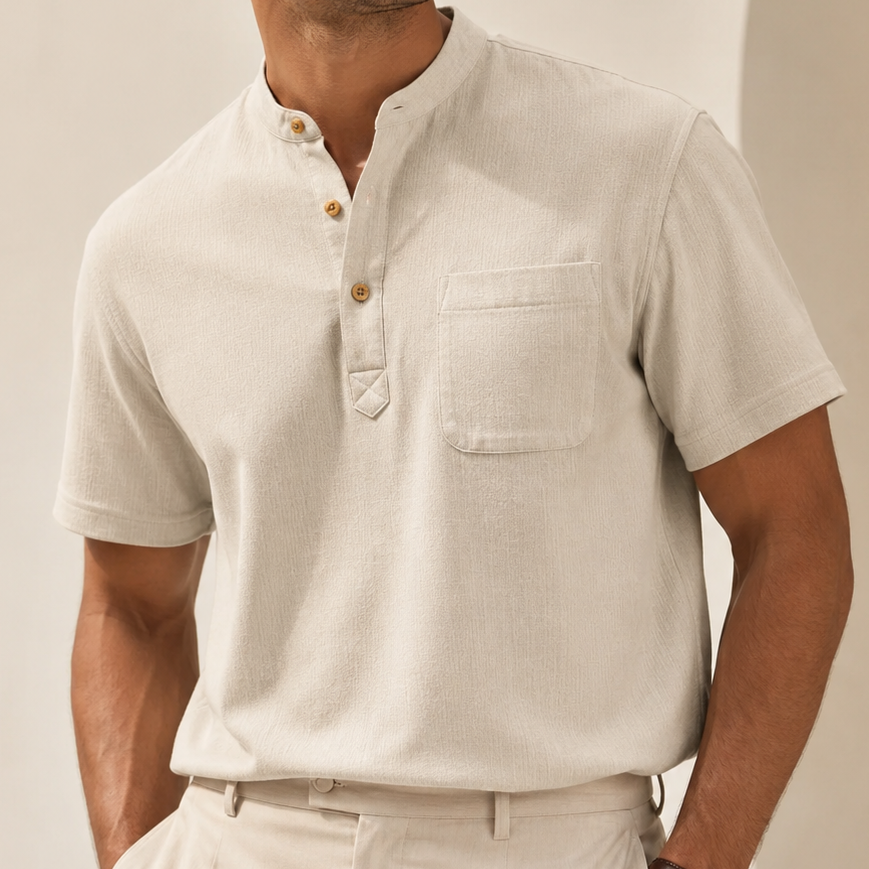 Highland Short Sleeve Slub Henley