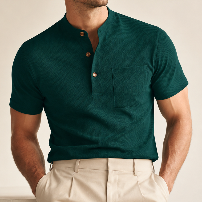 Highland Short Sleeve Slub Henley